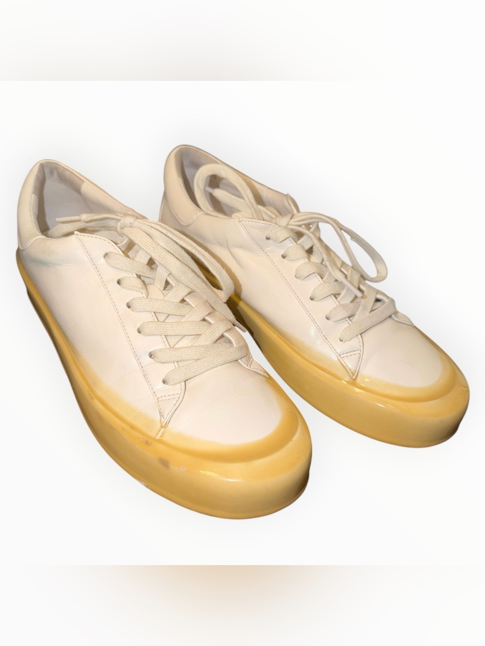 Authentic Vince Gabi Dipped Leather Platform Sneakers Size 9
